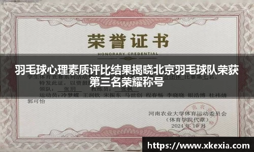 羽毛球心理素质评比结果揭晓北京羽毛球队荣获第三名荣耀称号